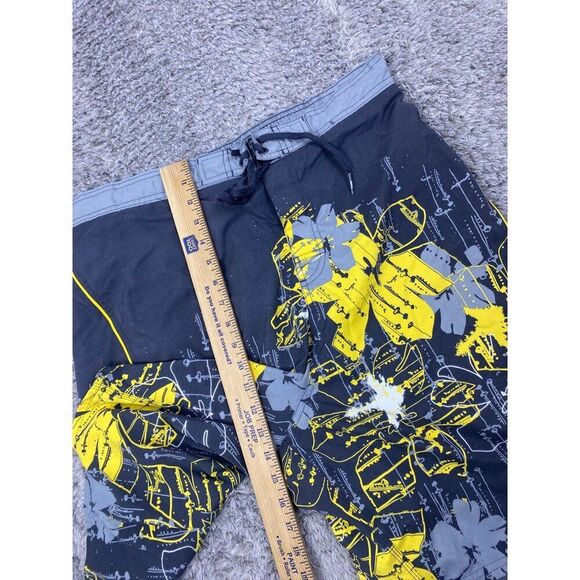 Vtg Nike Board Shorts Mens Extra Large Yellow Floral Diverge Swim Trunks 2000s - Picture 4 of 10